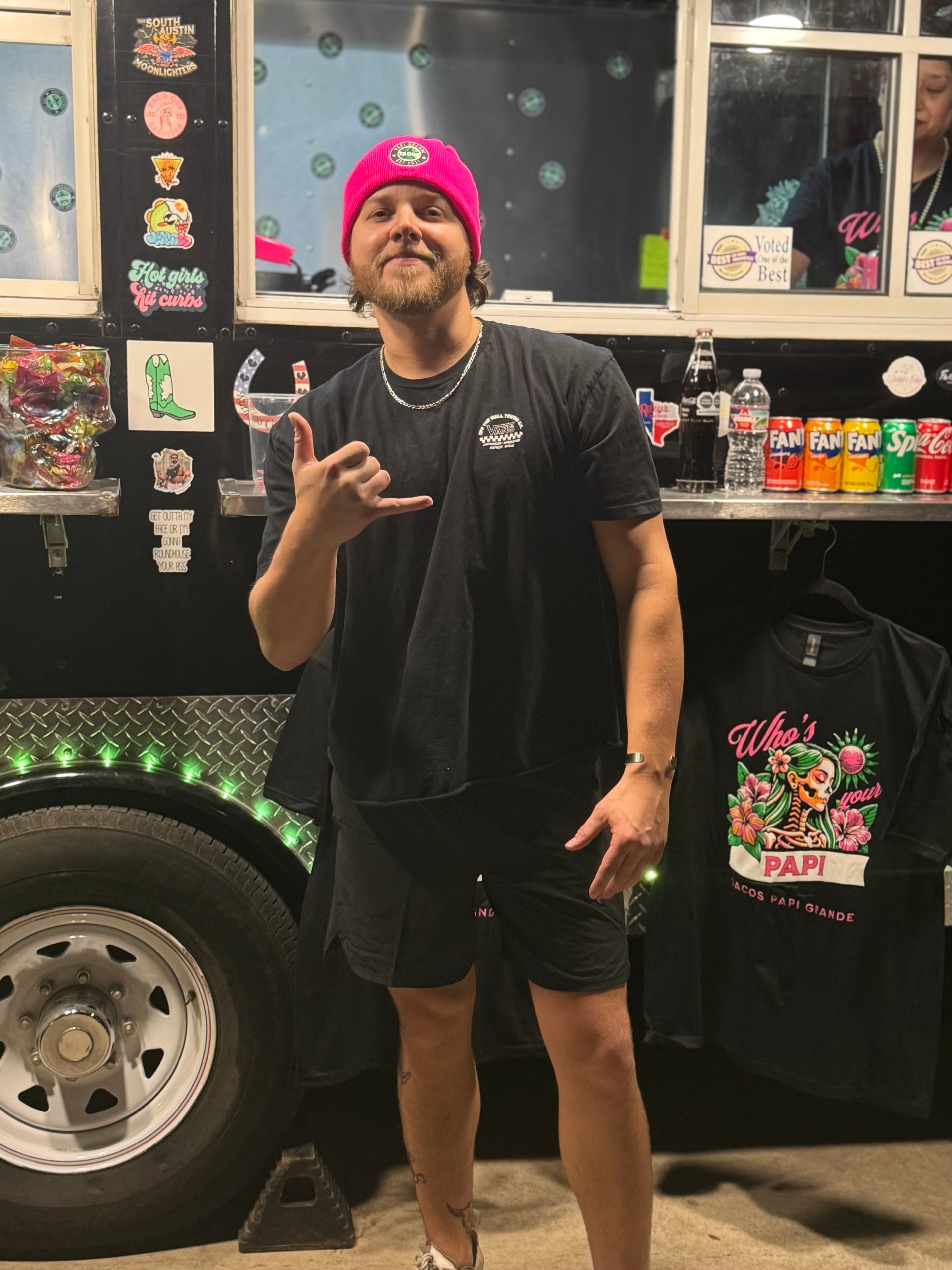 Hot Pink Tacos Papi Grande Beanie